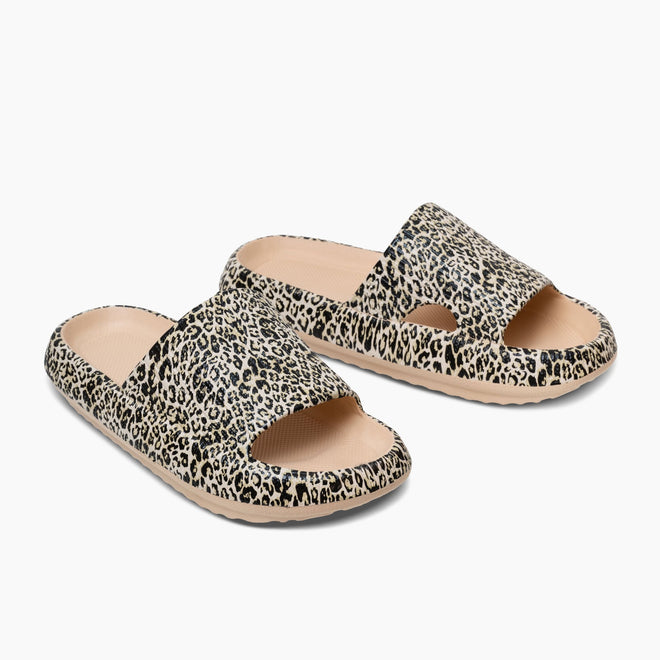 Men's Cushion Slides - Cloud Slides Leopard