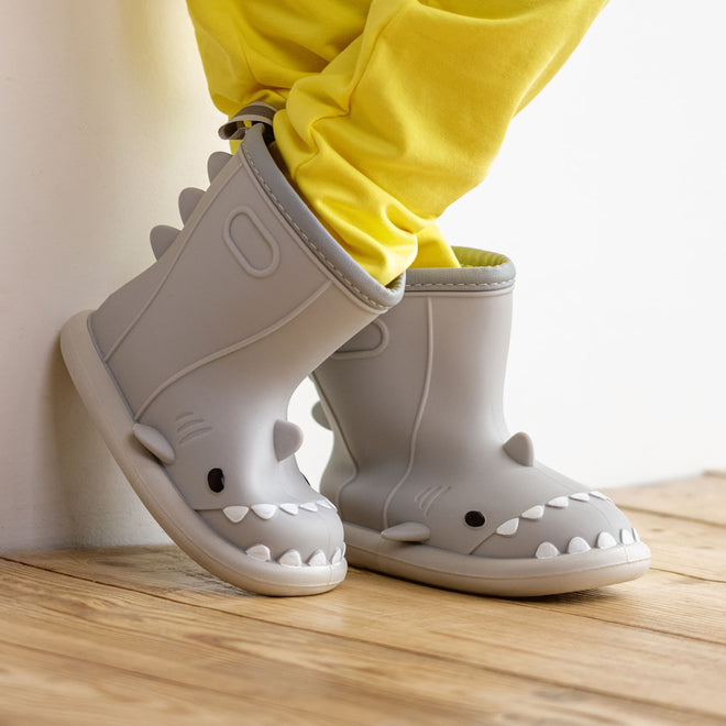 Kids Waterproof Shark Rain Boots