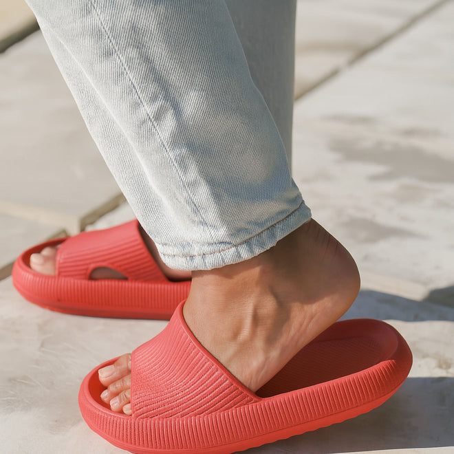 Men's Cushion Slides - Cloud Slides Red