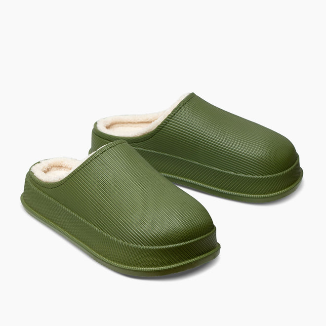 Cloud Slides - Men's Cozy Fur Green