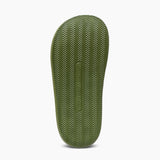 Cloud Slides - Cozy Fur Green