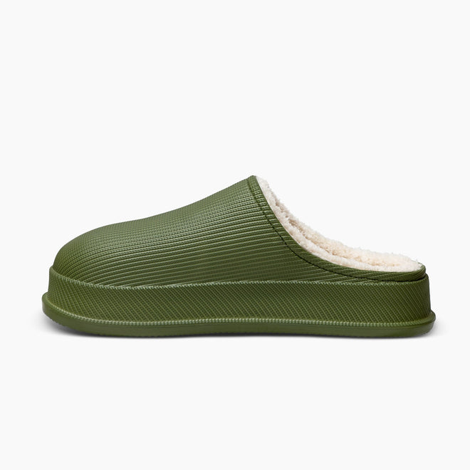 Cloud Slides - Men's Cozy Fur Green