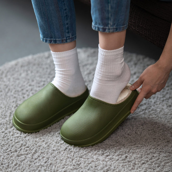 Cloud Slides - Men's Cozy Fur Green